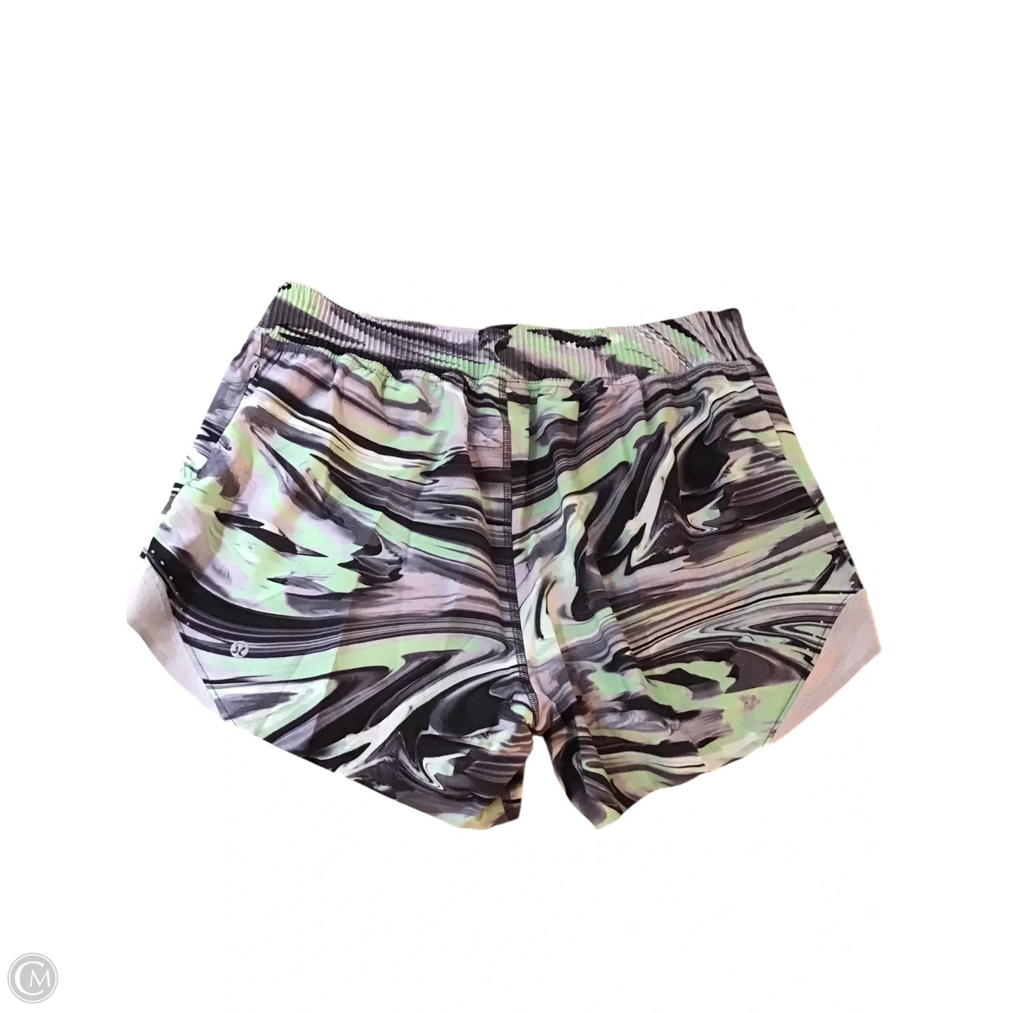 Athletic Shorts By Lululemon In Green & Grey, Size: 10