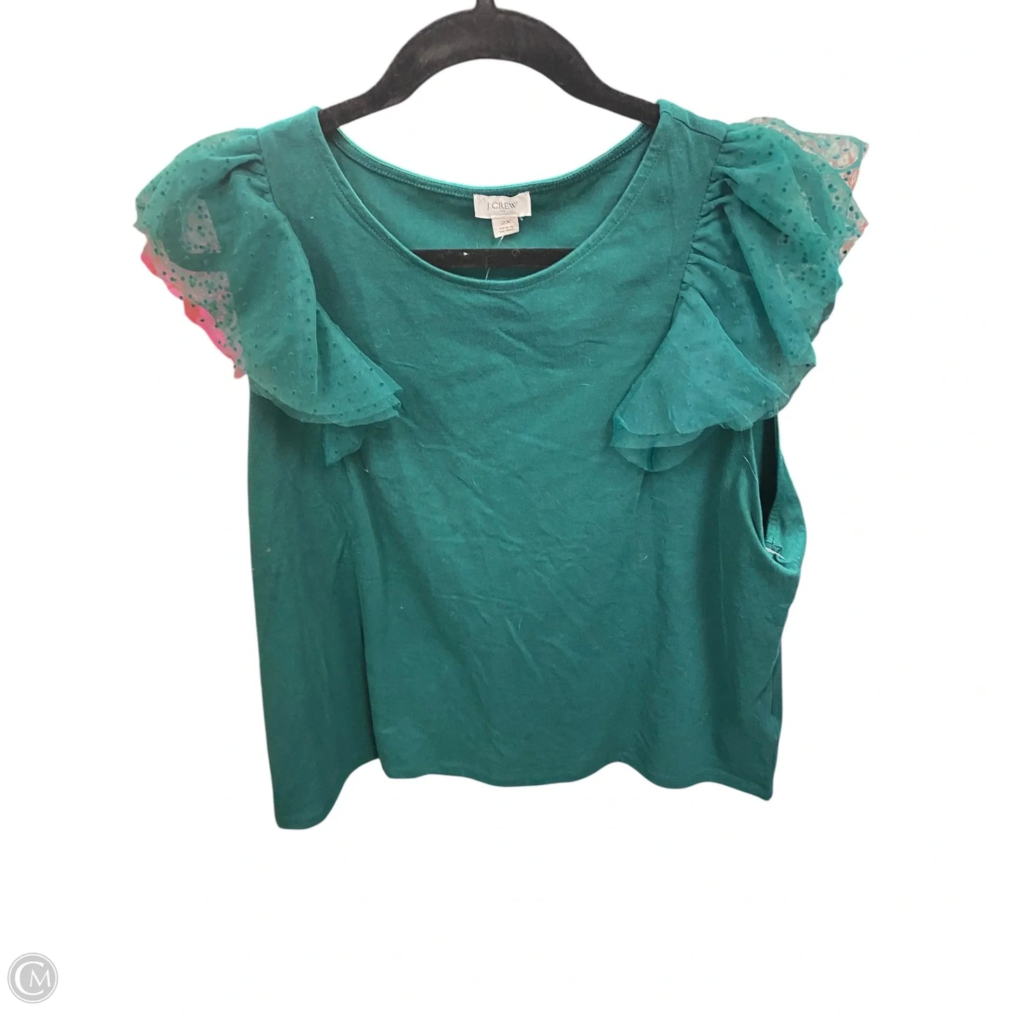 Top Short Sleeve By J. Crew In Green, Size: 2x