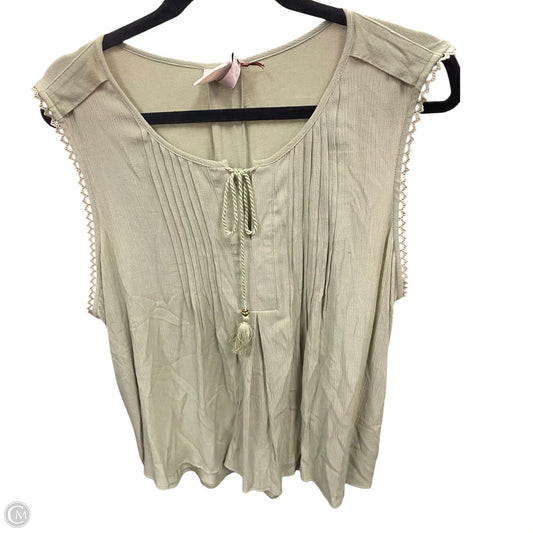 Top Sleeveless By Knox Rose In Green, Size: Xxl