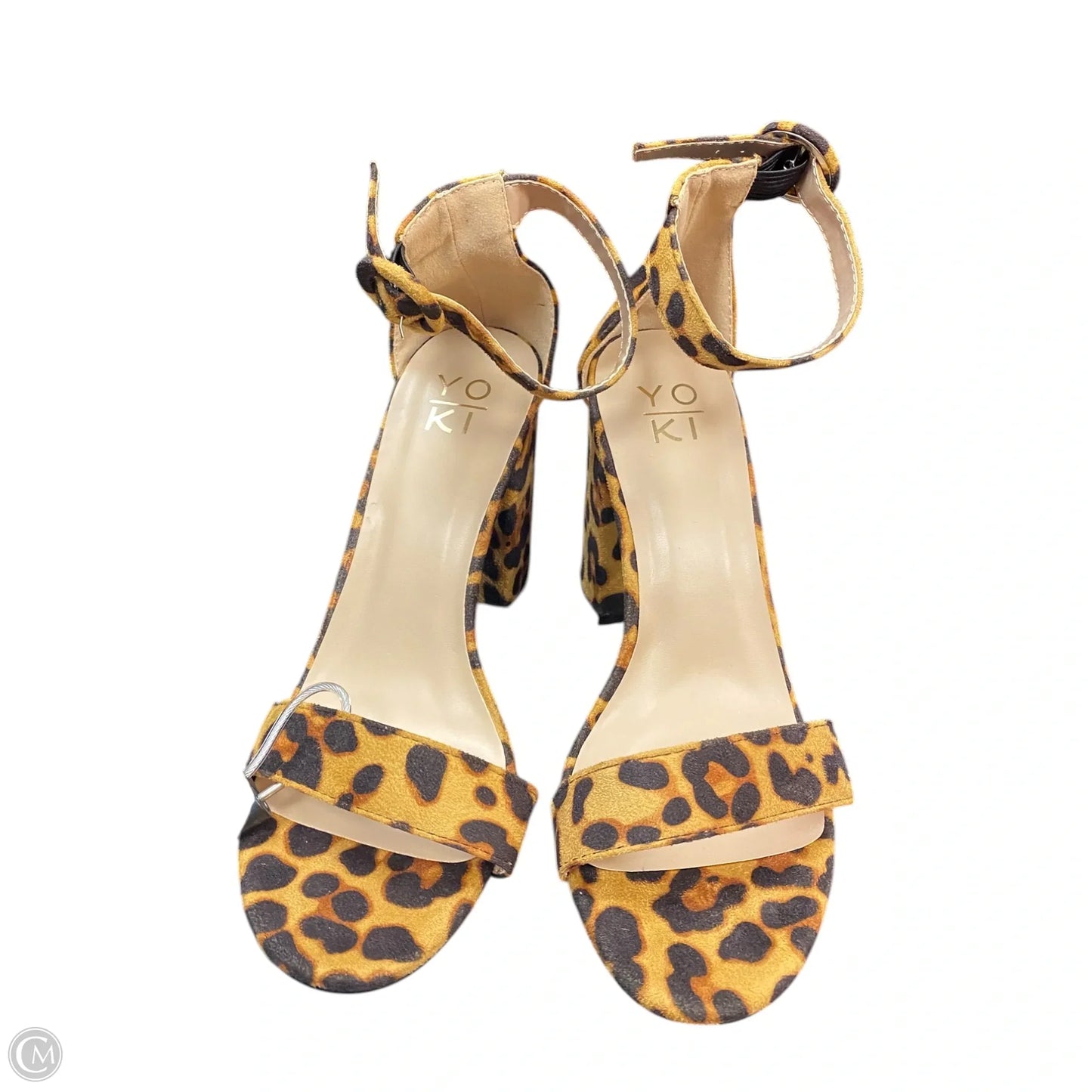 Sandals Heels Block By Yoki In Animal Print, Size: 8.5