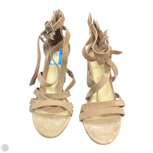 Sandals Heels Block By Bleecker & Bond In Tan, Size: 8.5