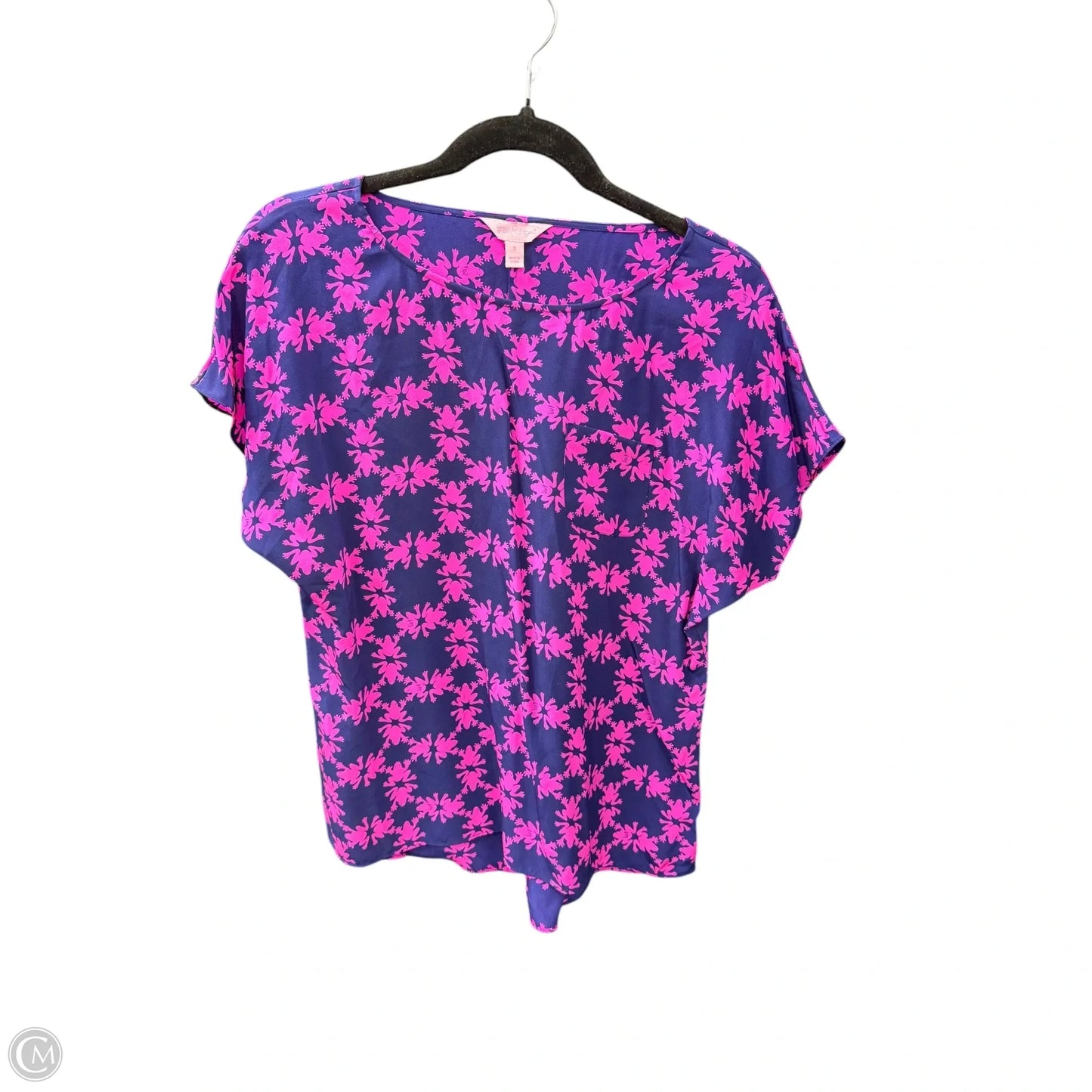 Top Short Sleeve Designer By Lilly Pulitzer In Animal Print, Size: S