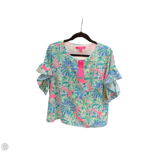 Top Short Sleeve Designer By Lilly Pulitzer In Floral Print, Size: M