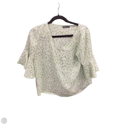 Top Short Sleeve By Shein In Floral Print, Size: M