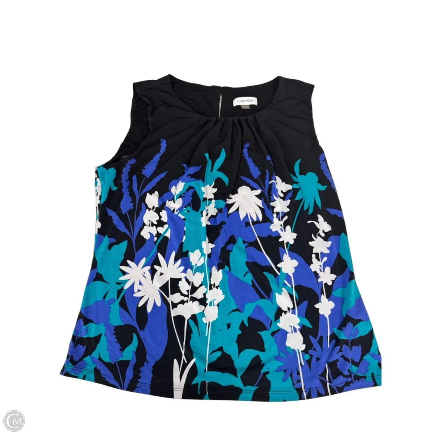 Top Sleeveless By Calvin Klein In Floral Print, Size: Xlp