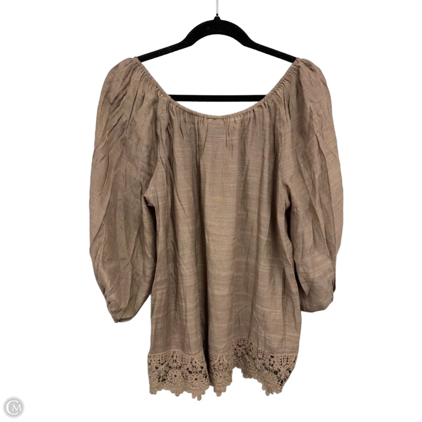 Top Short Sleeve By Bobeau In Taupe, Size: Xl