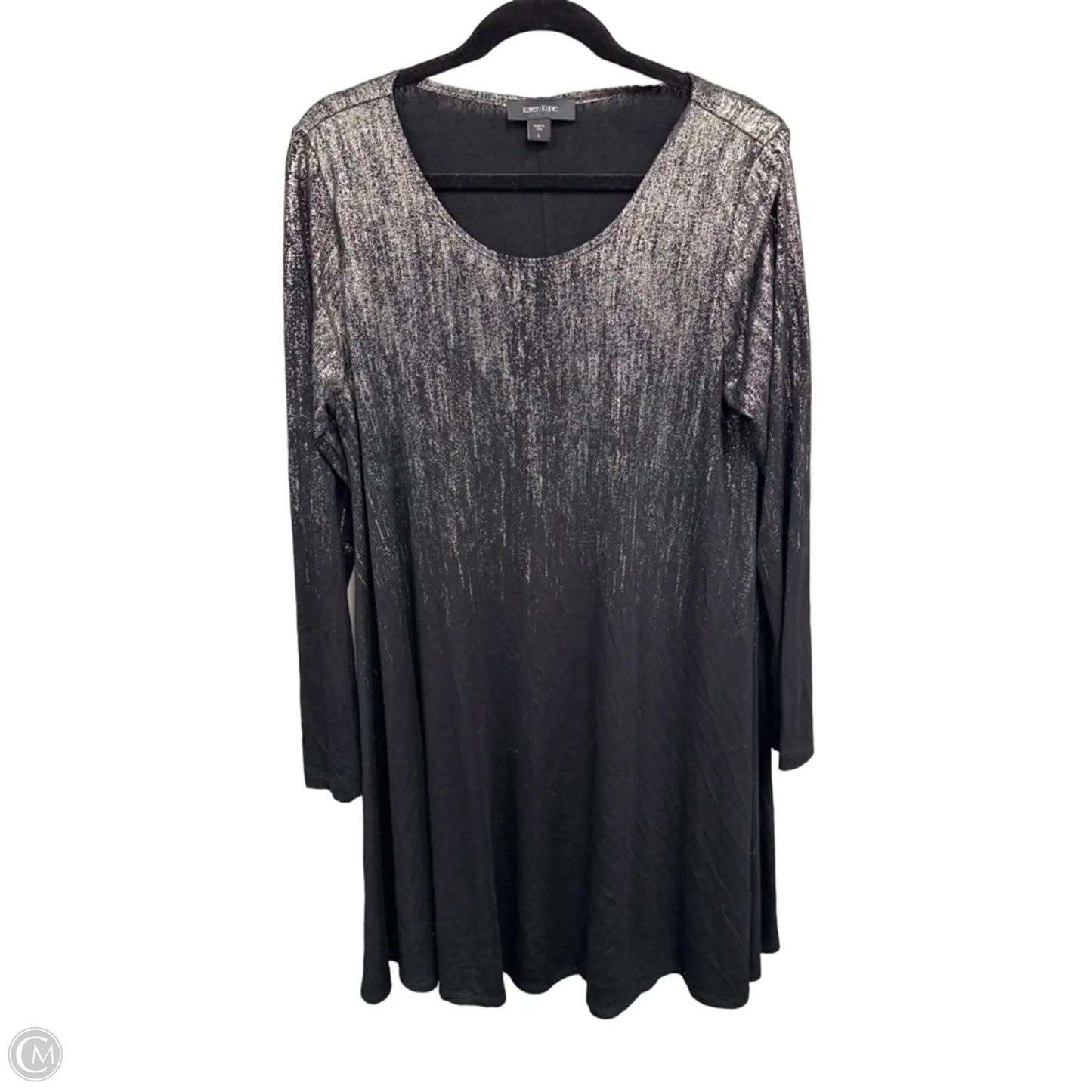 Dress Casual Short By Karen Kane In Black & Silver, Size: L