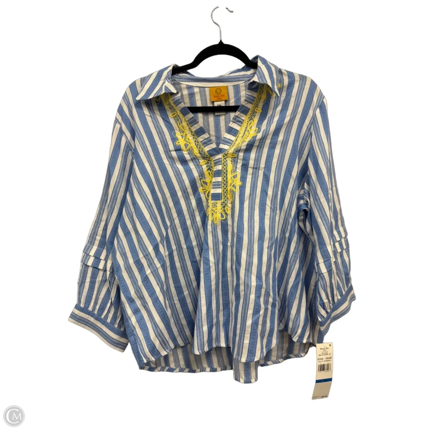 Top 3/4 Sleeve By Ruby Rd In Striped Pattern, Size: Xlp