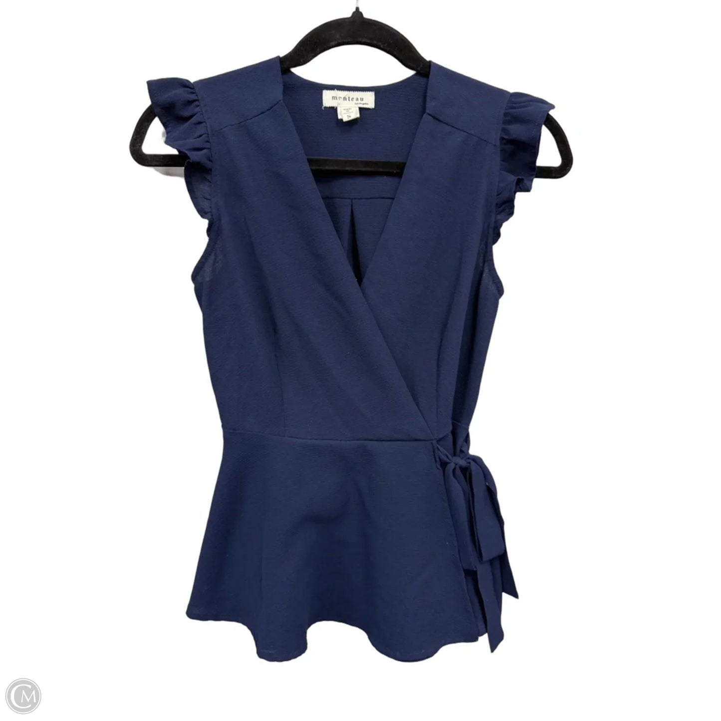 Top Short Sleeve By Monteau In Navy, Size: S