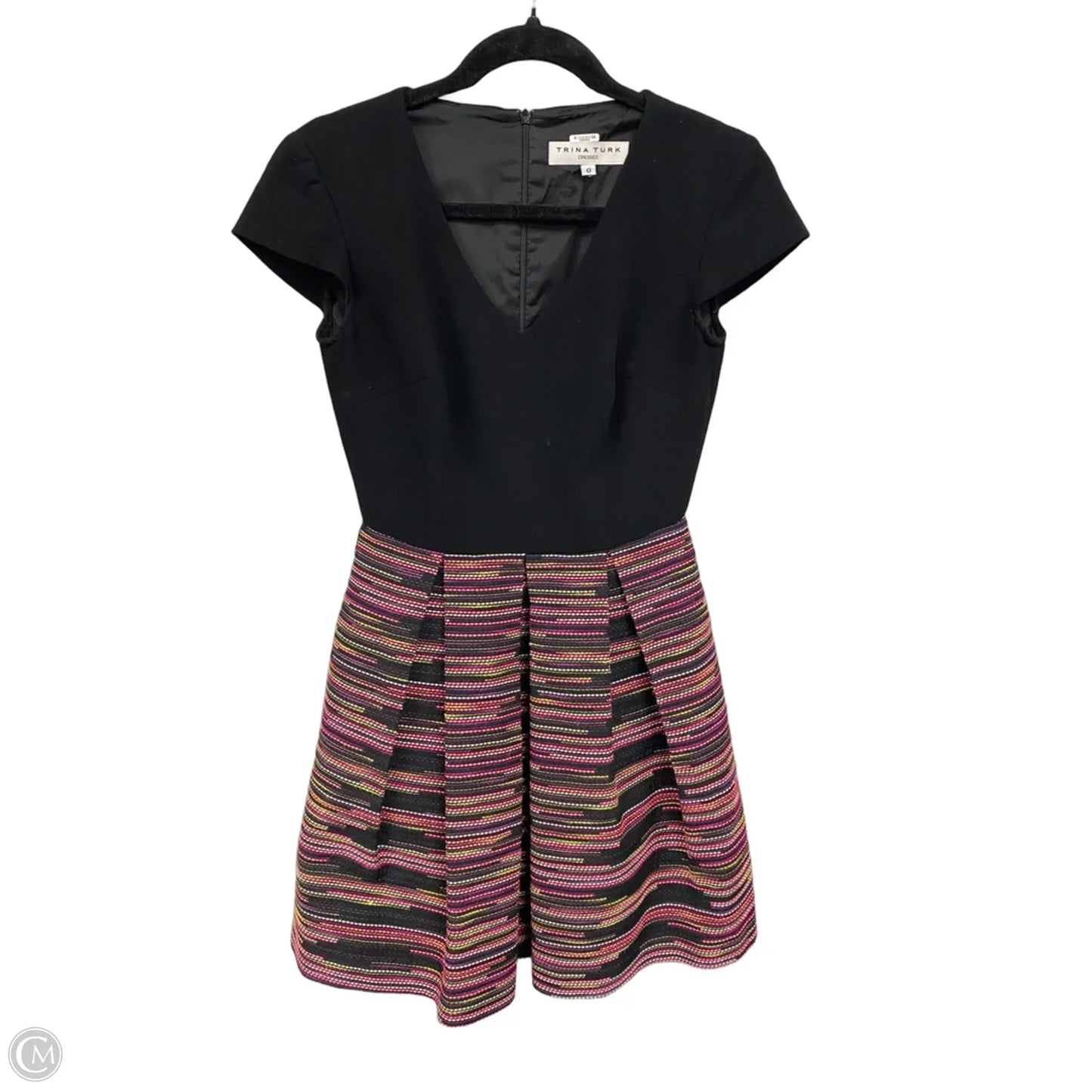 Dress Casual Short By Trina Turk In Black & Pink, Size: 0