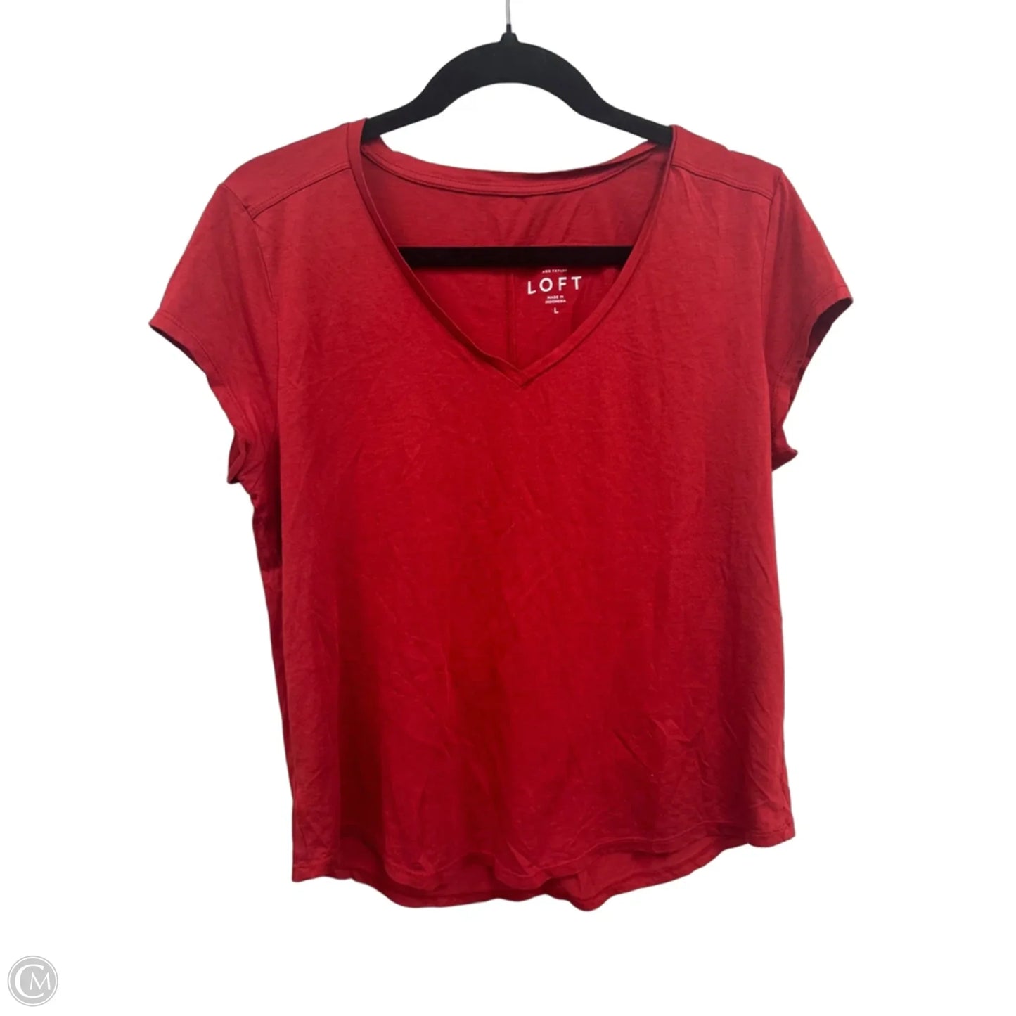 Top Short Sleeve Basic By Loft In Red, Size: L