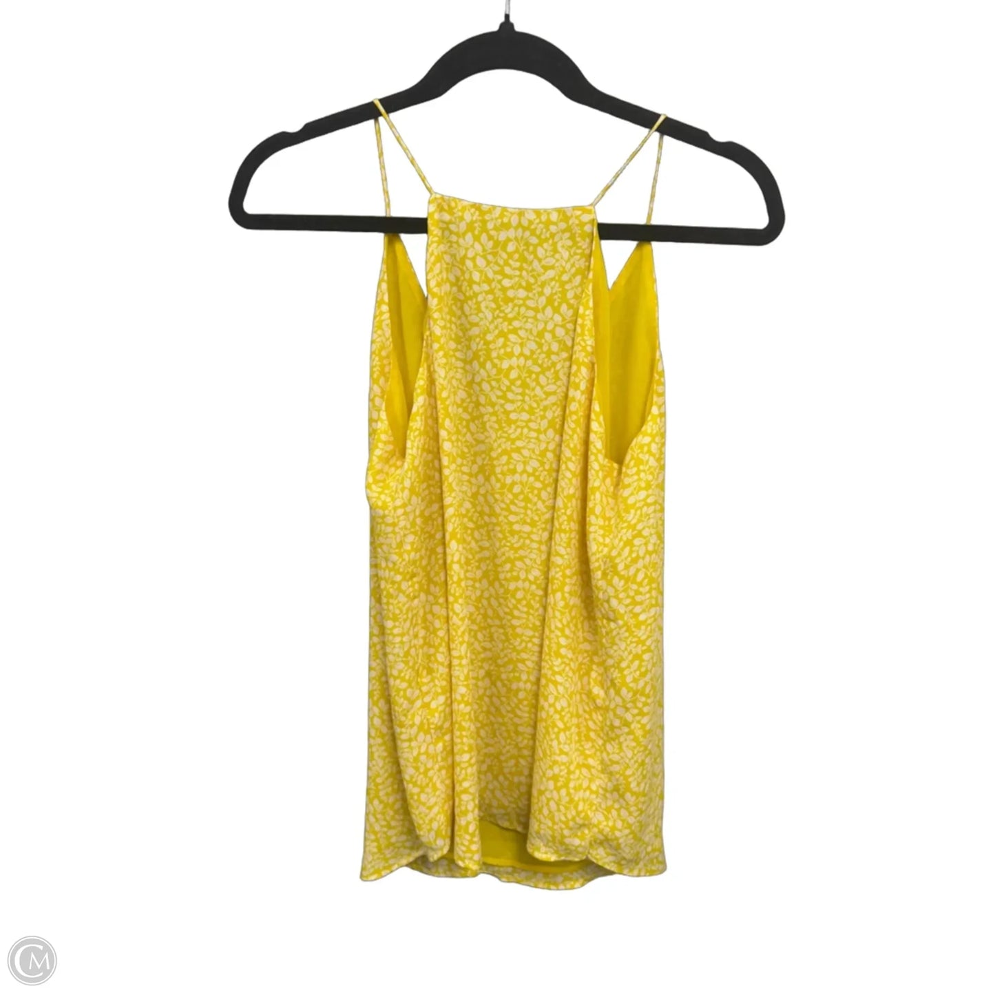 Top Sleeveless By Loft In White & Yellow, Size: M