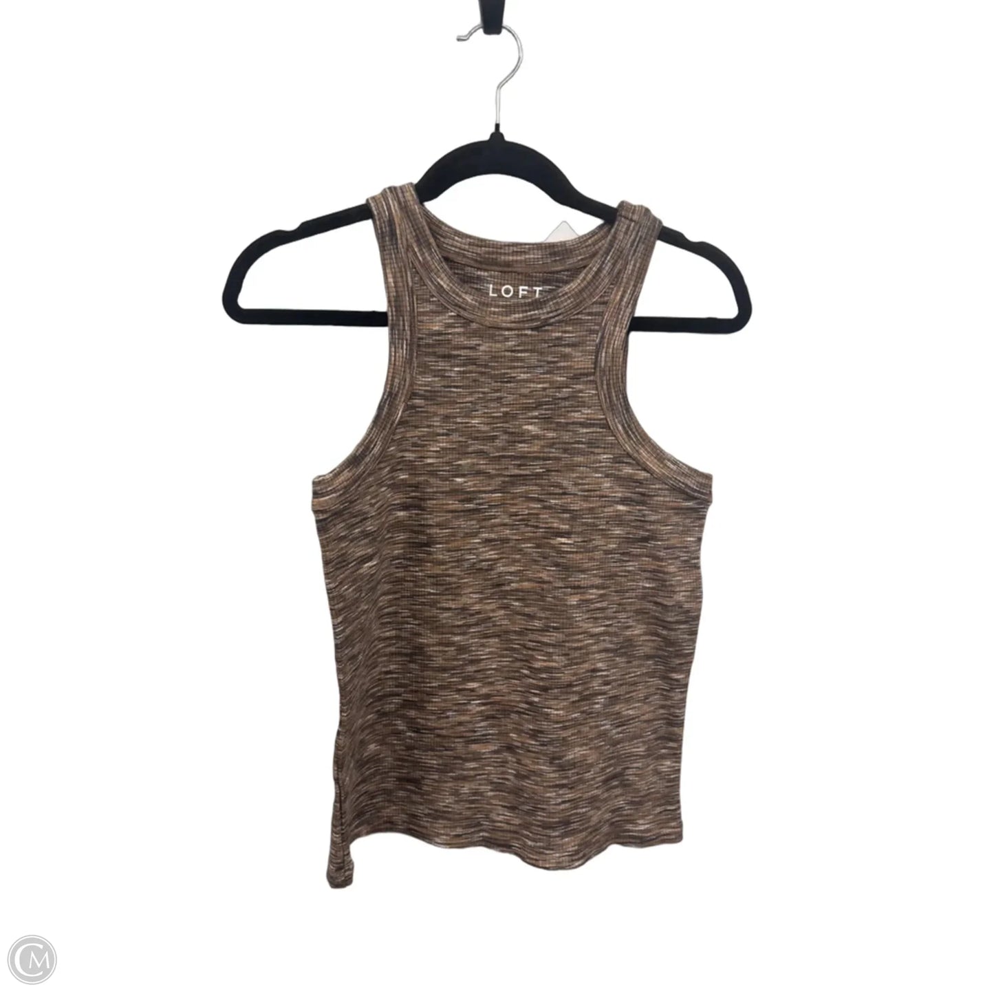 Top Sleeveless By Loft In Black & Tan, Size: L