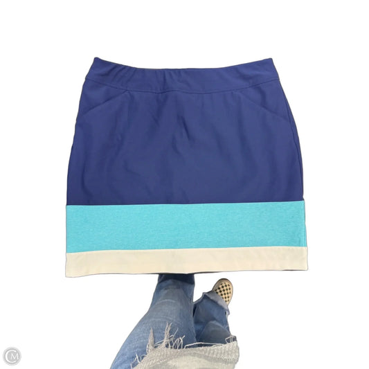 Athletic Skort By Adidas In Blue & White, Size: S