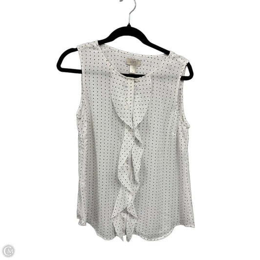 Top Sleeveless By Loft In Polkadot Pattern, Size: M