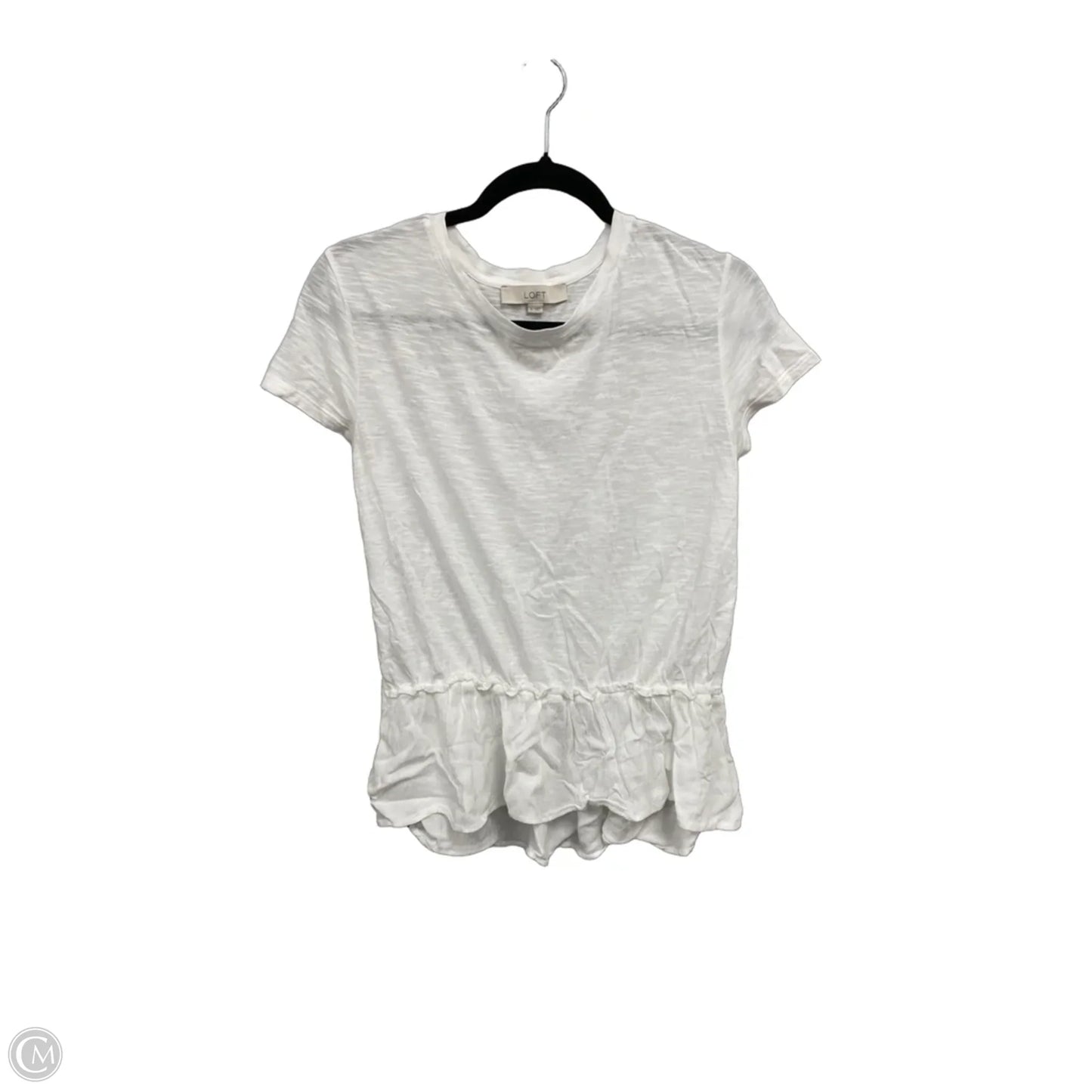 Top Short Sleeve By Loft In White, Size: S