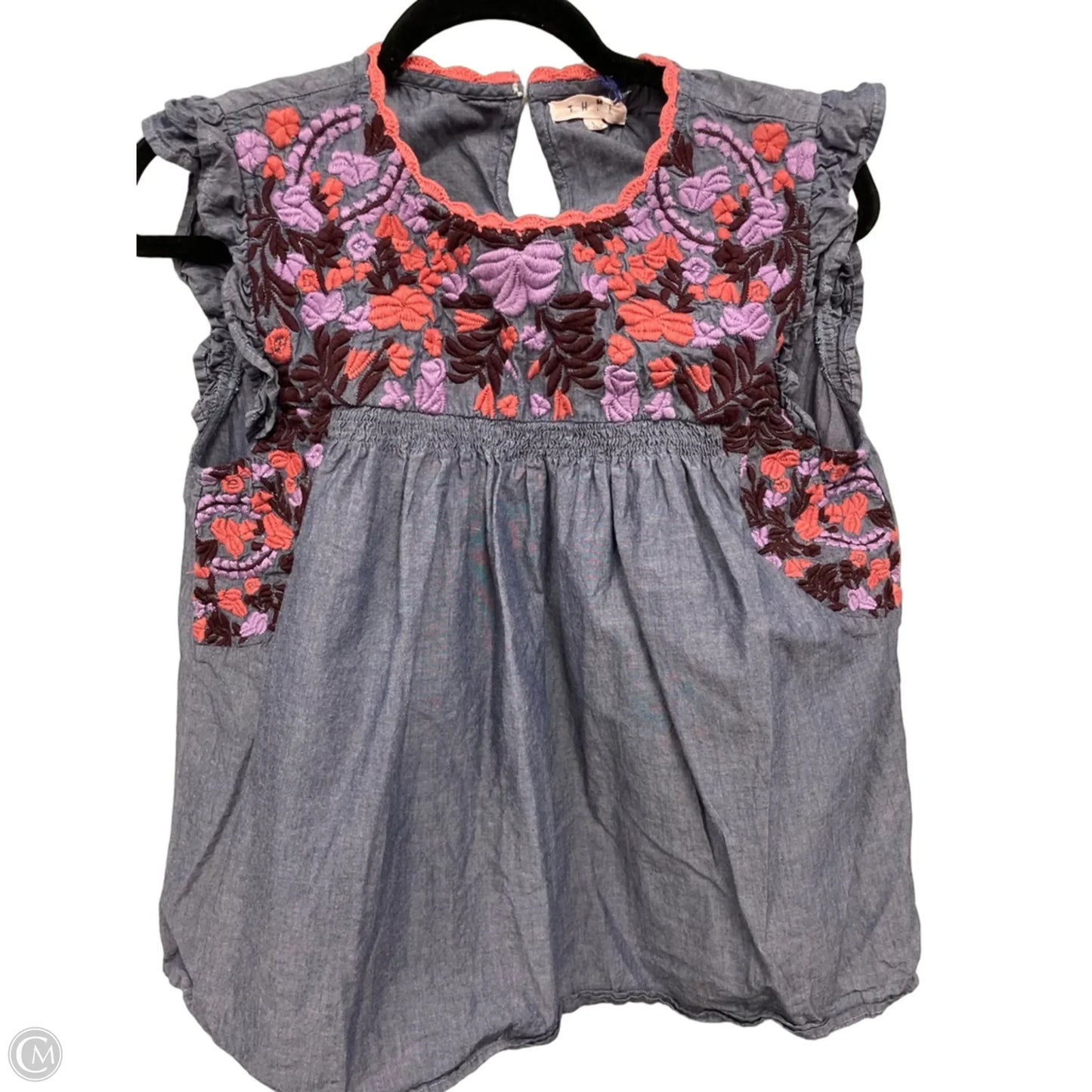 Top Sleeveless By Thml In Blue & Purple, Size: L