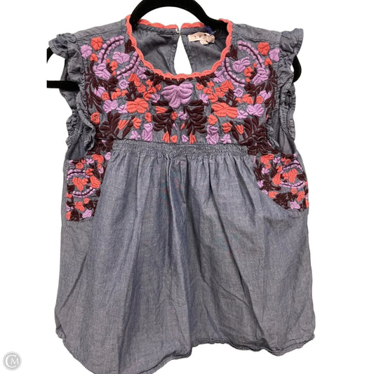 Top Sleeveless By Thml In Blue & Purple, Size: L
