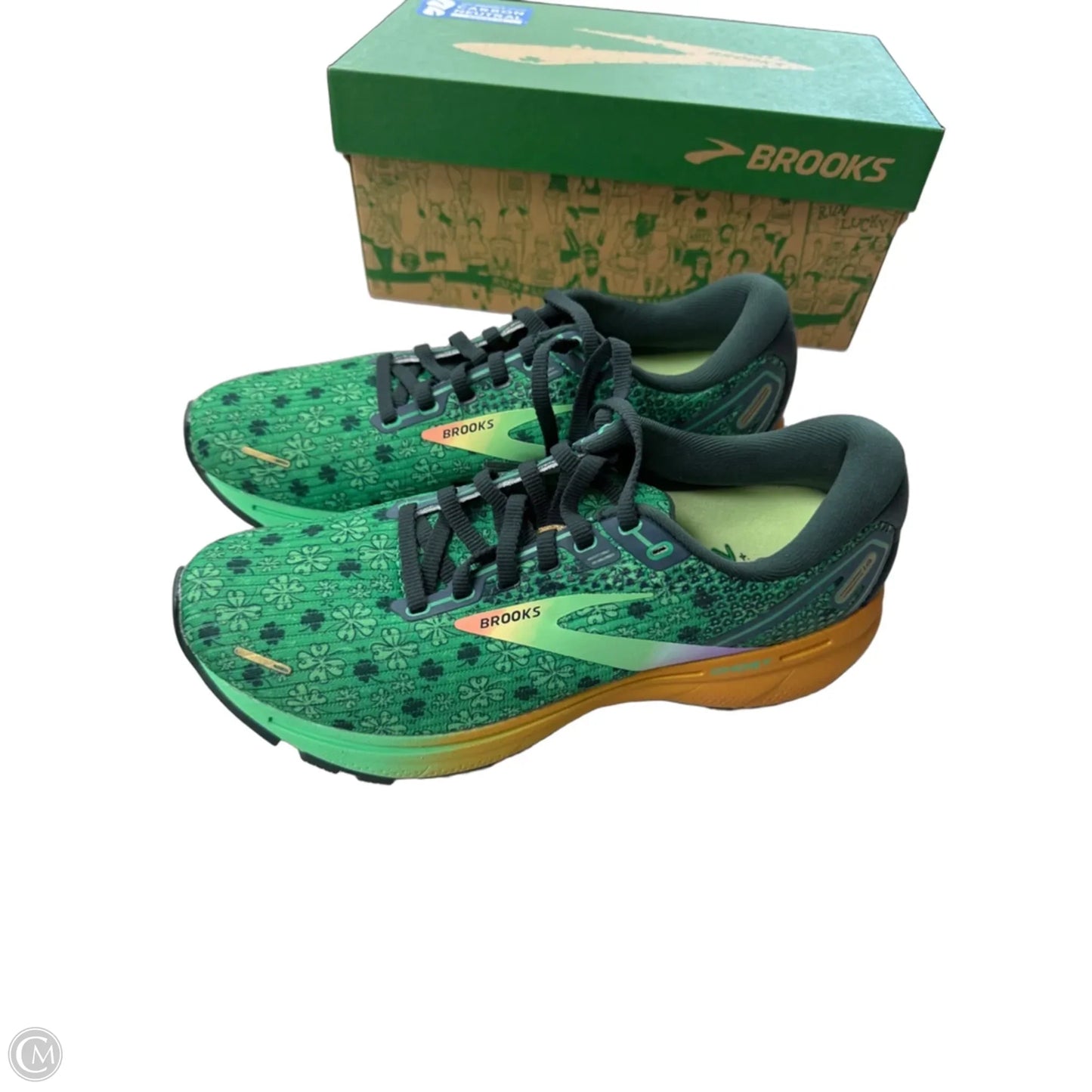 Shoes Athletic By Brooks In Green & Orange, Size: 8.5