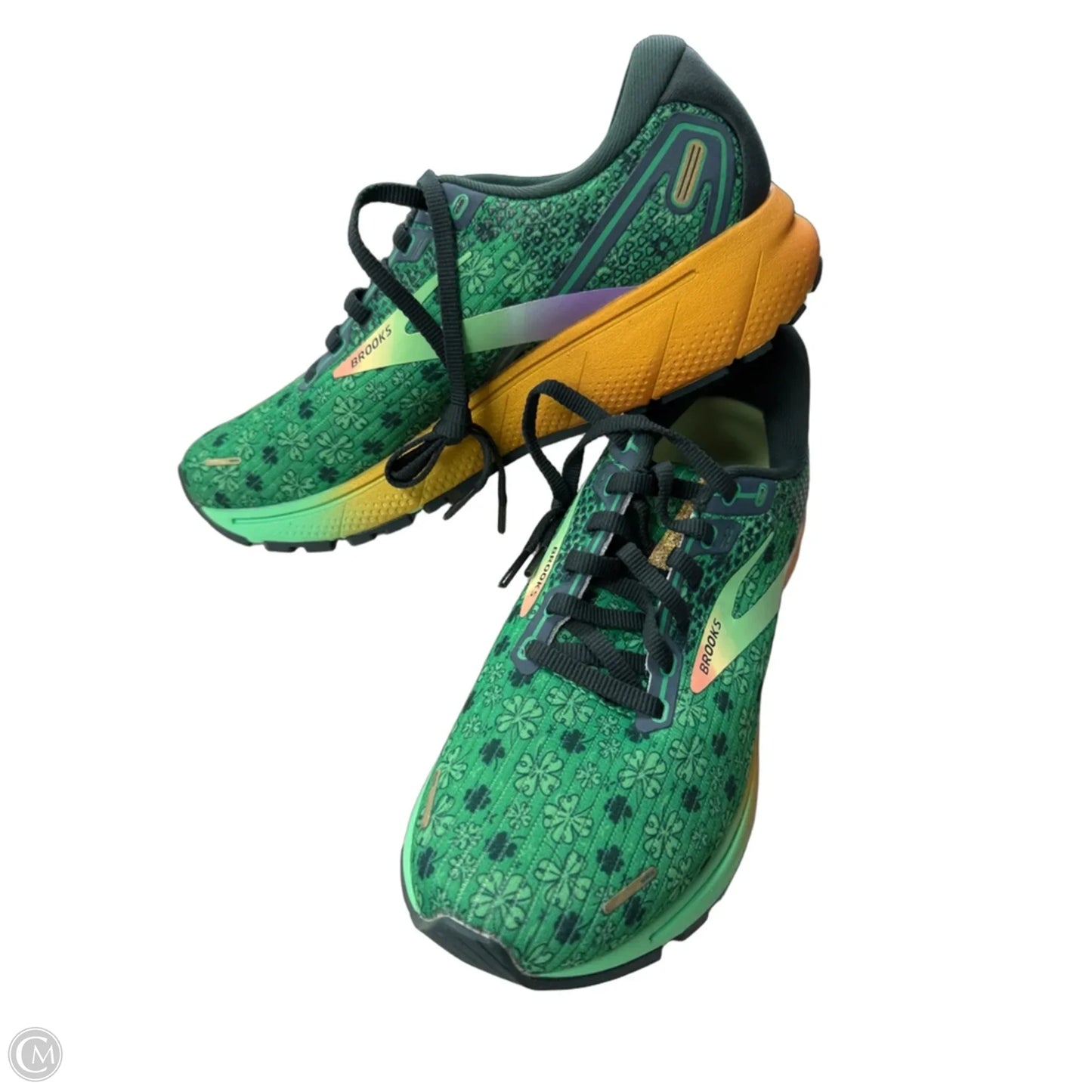 Shoes Athletic By Brooks In Green & Orange, Size: 8.5