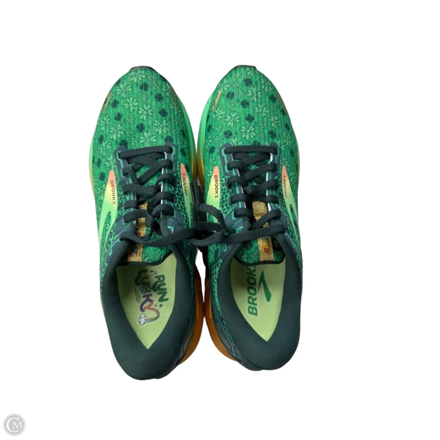 Shoes Athletic By Brooks In Green & Orange, Size: 8.5