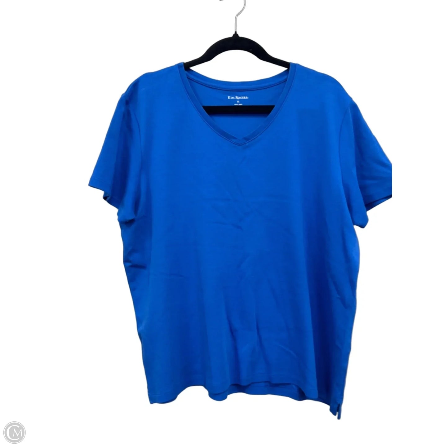 Top Short Sleeve Basic By Kim Rogers In Blue, Size: Xl