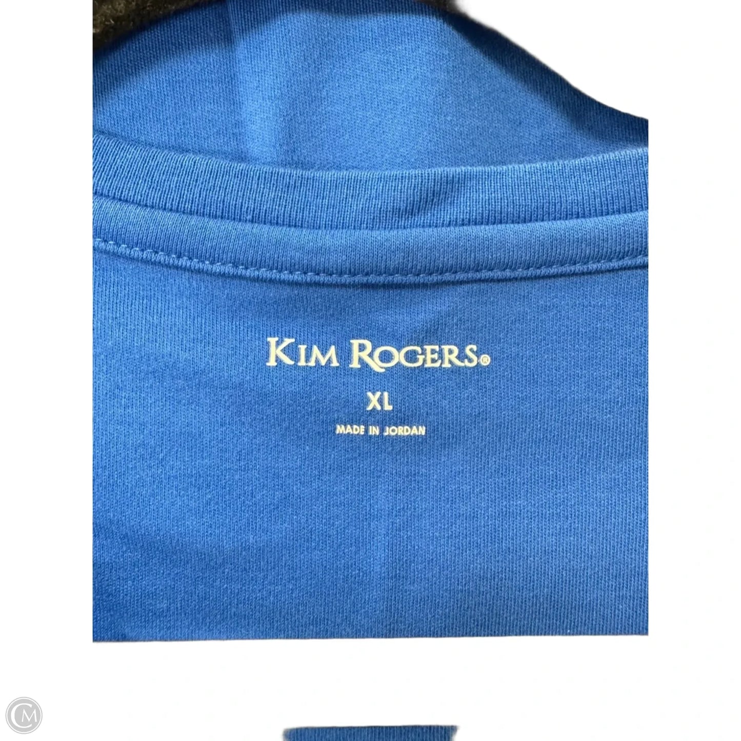Top Short Sleeve Basic By Kim Rogers In Blue, Size: Xl
