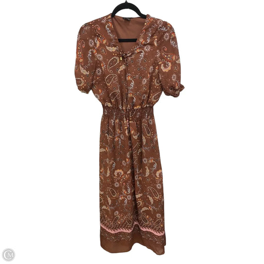 Dress Casual Maxi By Robert Louis In Brown & Orange, Size: M