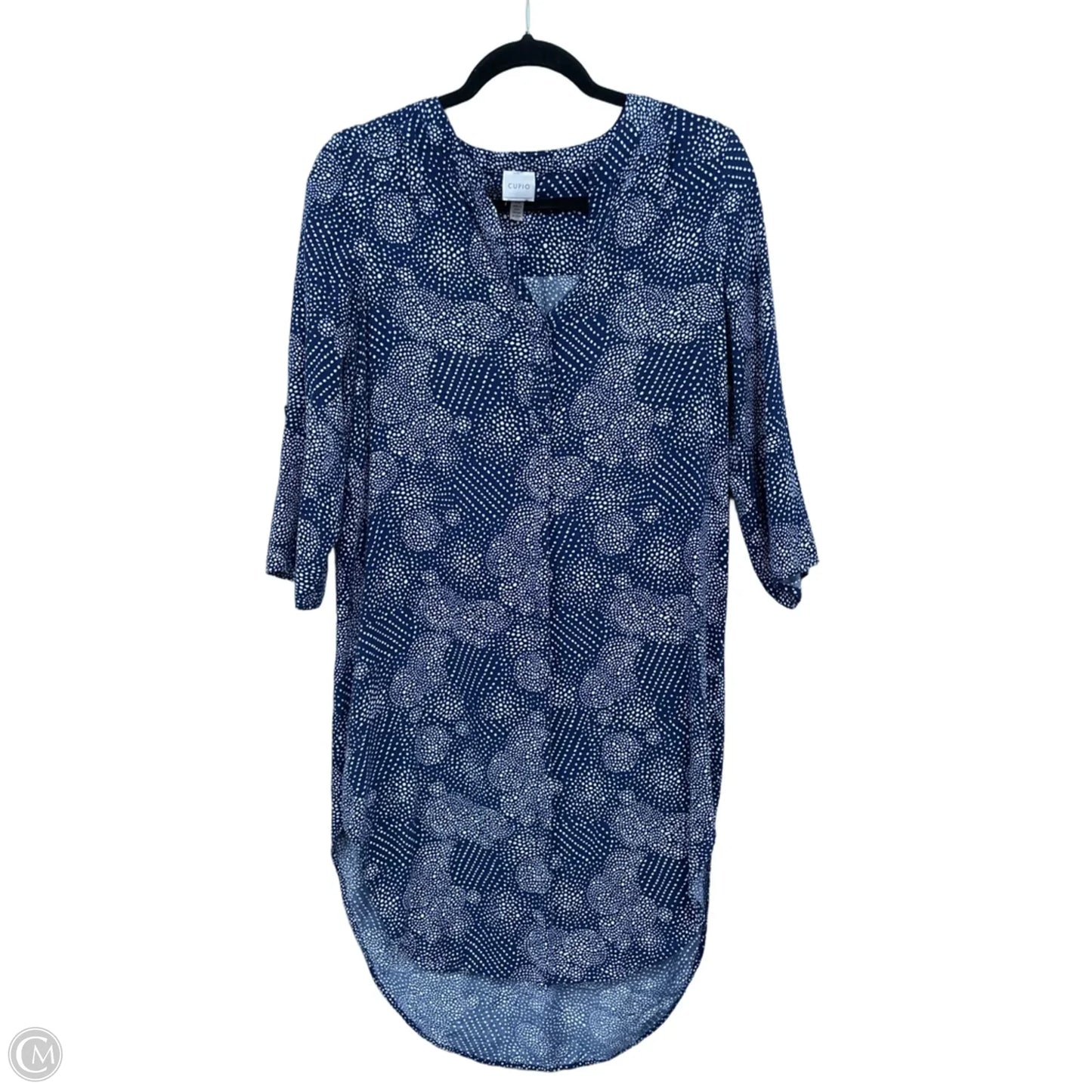 Dress Casual Midi By Cupio In Blue & White, Size: L