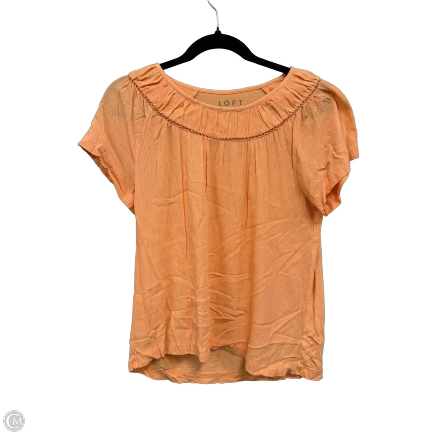 Top Short Sleeve By Loft In Peach, Size: Mp