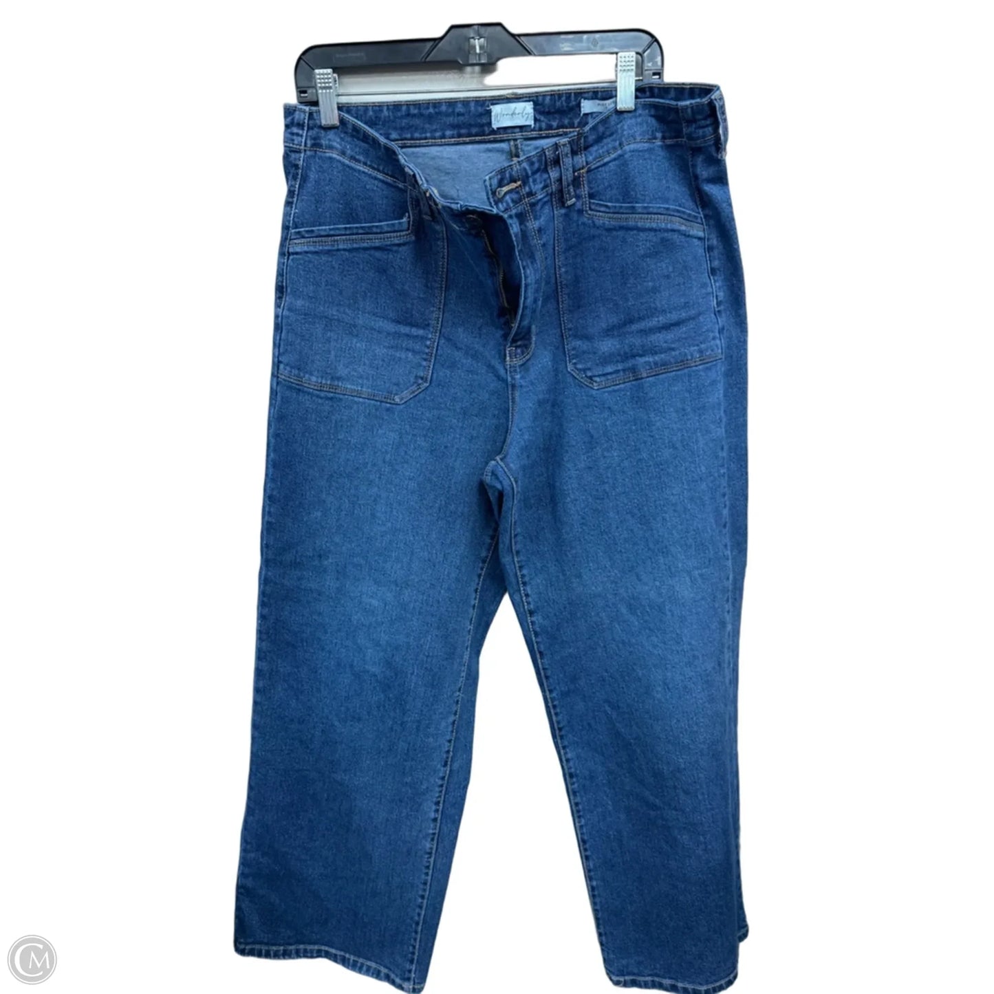Jeans Wide Leg By Wonderly In Blue, Size: 14