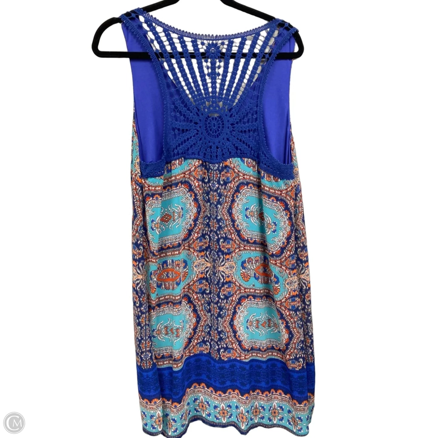 Dress Casual Short By Luxology In Blue & Orange, Size: L