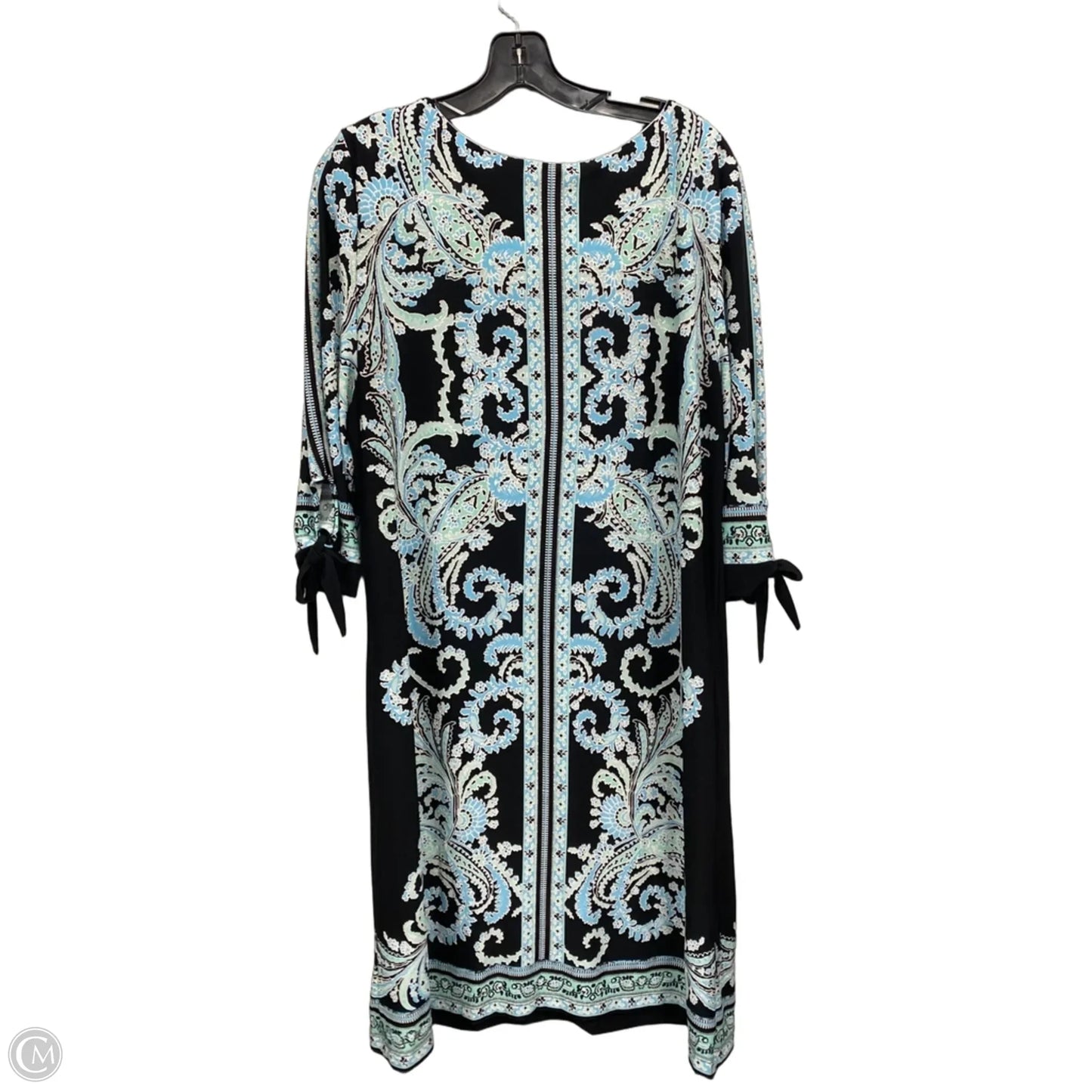 Dress Casual Midi By Sandra Darren In Blue & Green, Size: Xl