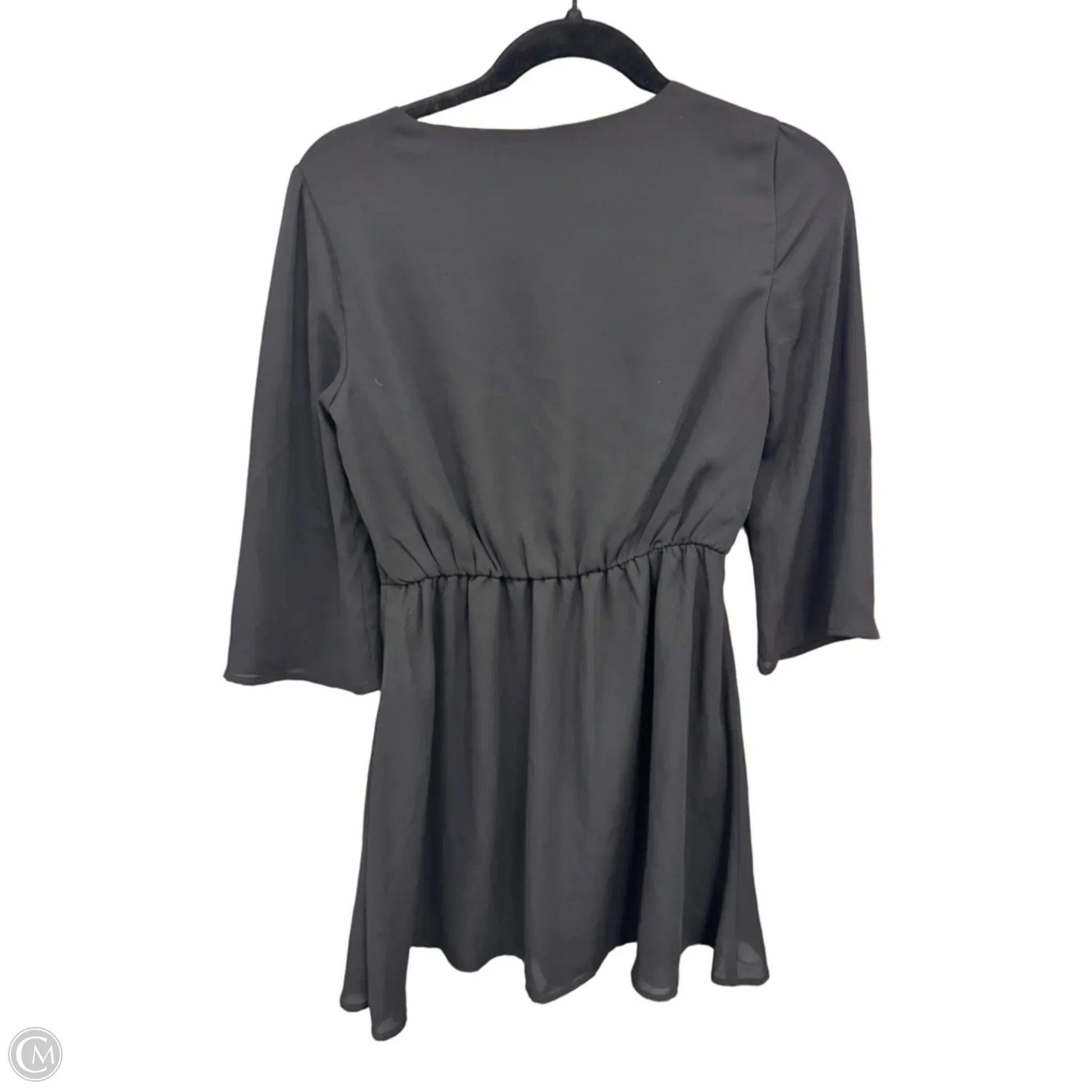 forever 21 short sleeve dress Plus Size Surplice Cutout Mini Dress Black / 3X