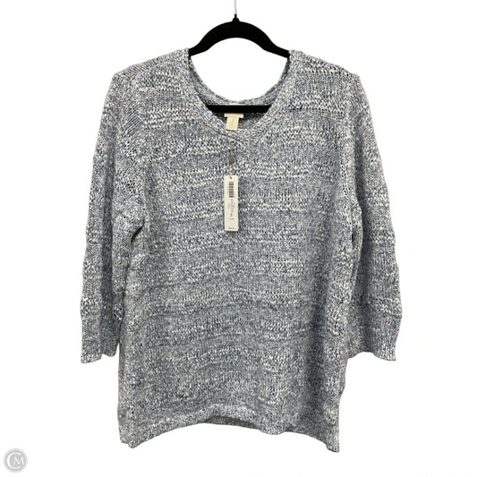 Sweater By Chicos In Blue & White, Size: Xl