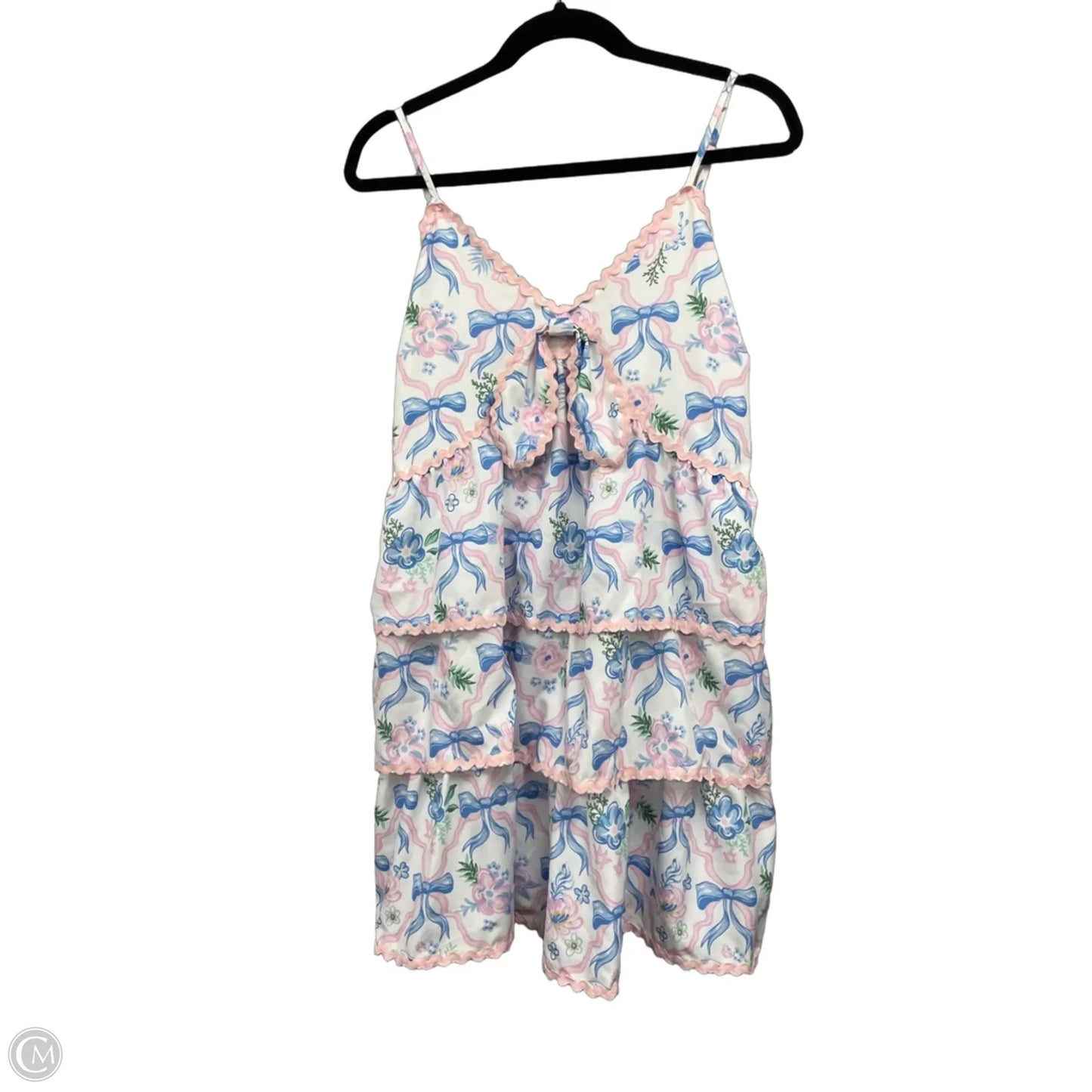 Dress Casual Short By Simply Southern In Blue & Pink, Size: Xl