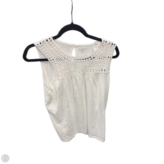 Top Sleeveless By Loft In Cream, Size: M