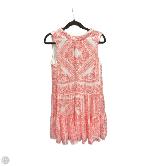 Dress Casual Short By Calvin Klein In Orange & White, Size: 8