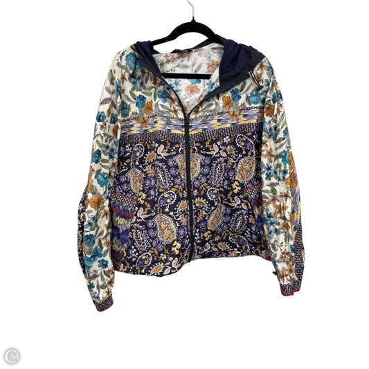 Jacket Windbreaker By Johnny Was In Floral Print, Size: Xl