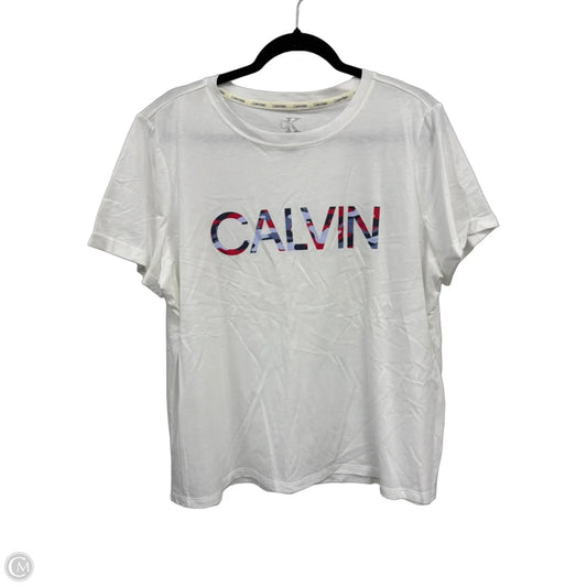 Top Short Sleeve Basic By Calvin Klein In White, Size: Xxl