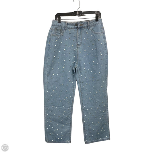 Jeans Wide Leg By Clothes Mentor In Blue & White, Size: L
