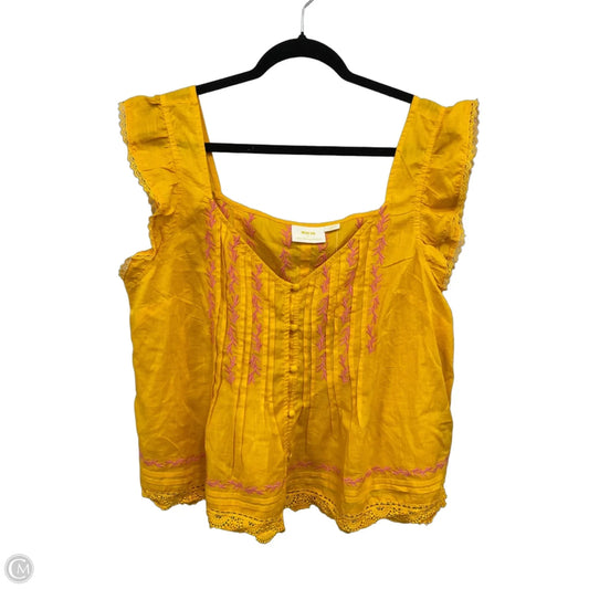 Top Sleeveless By Maeve In Gold & Pink, Size: Xl