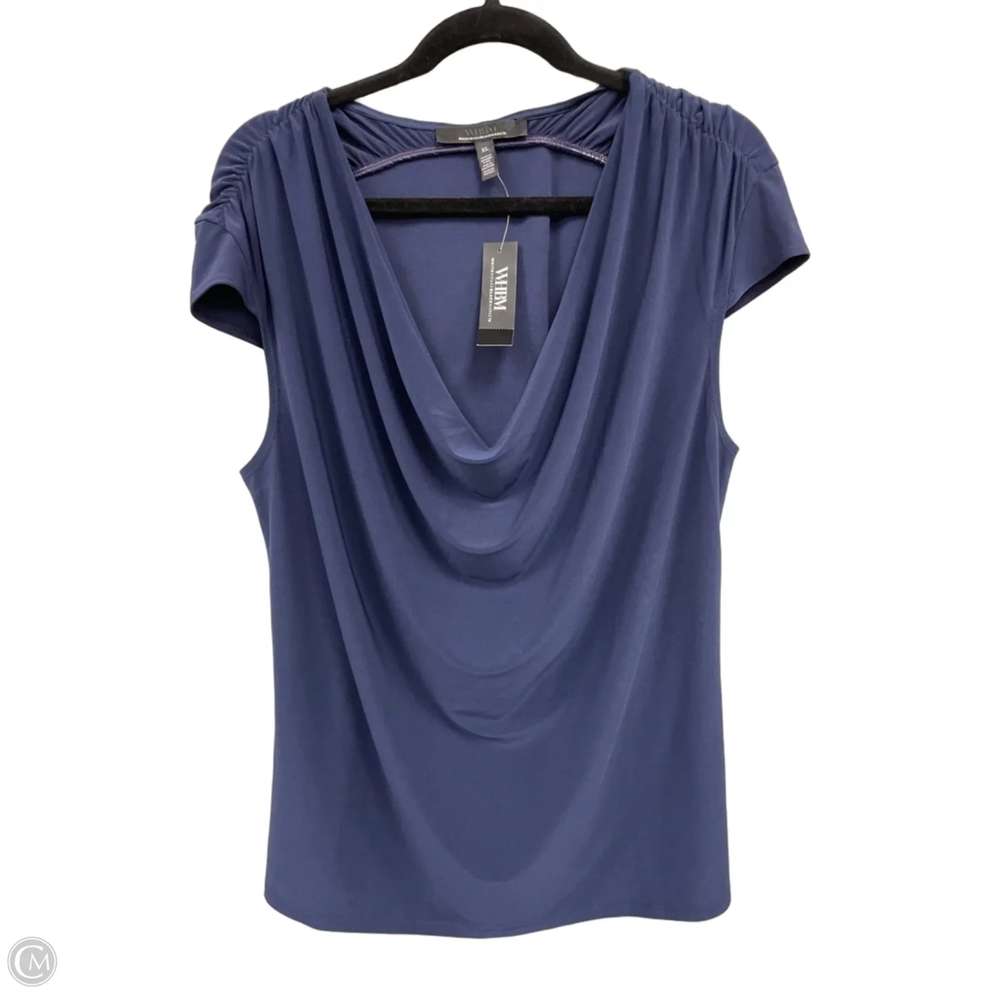 Top Short Sleeve By White House Black Market In Navy, Size: Xl