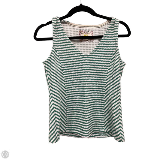 Top Sleeveless By Maeve In Green & White, Size: Xs