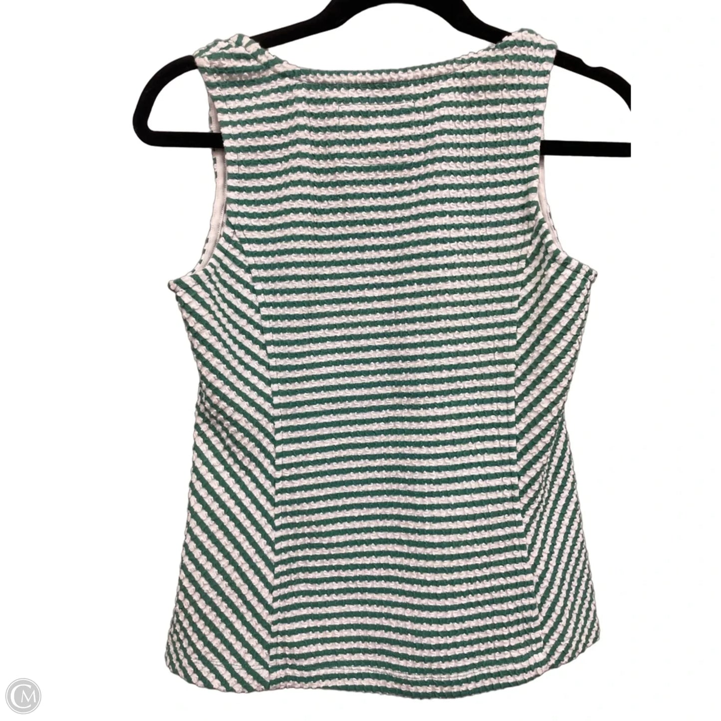 Top Sleeveless By Maeve In Green & White, Size: Xs