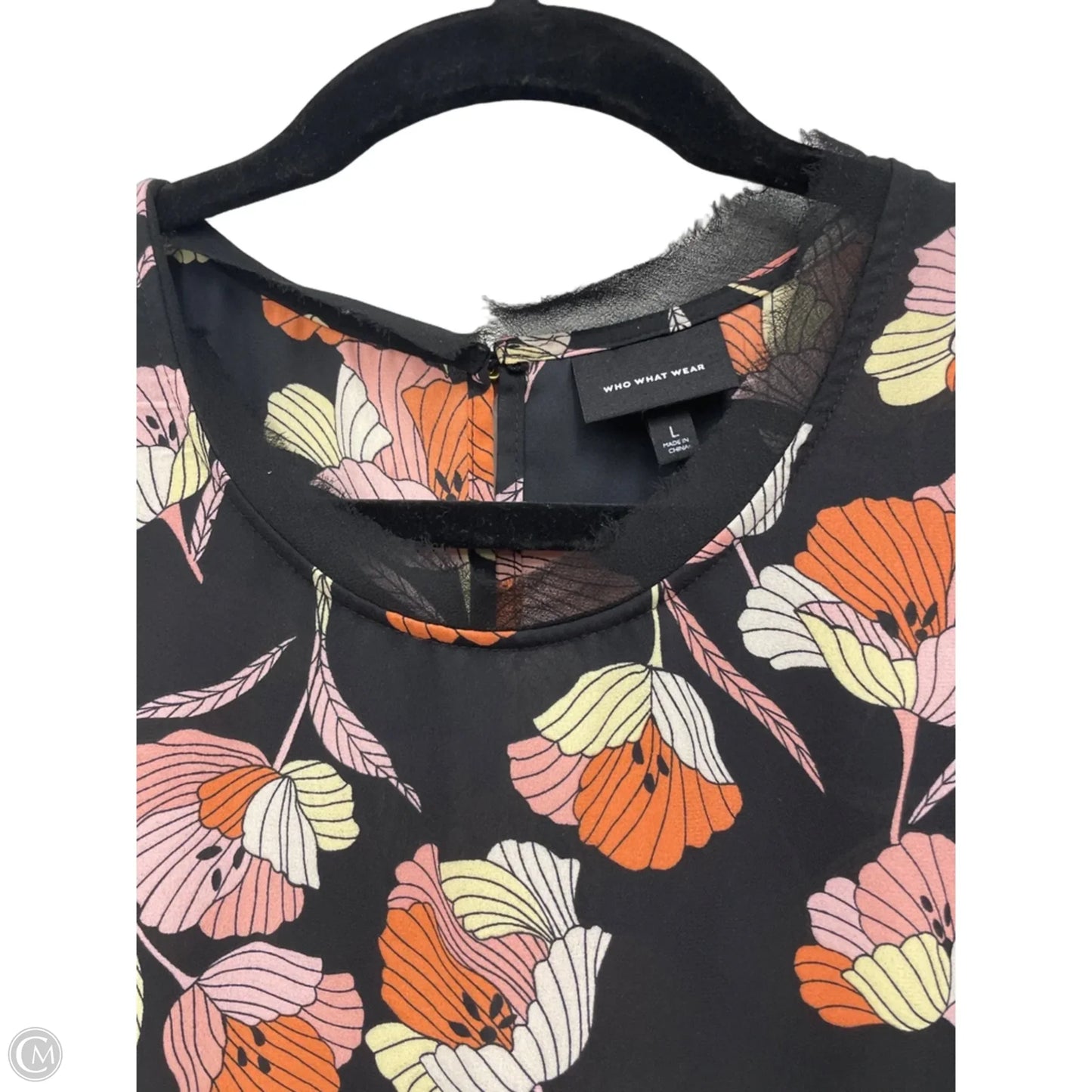 Top Sleeveless By Who What Wear In Floral Print, Size: L
