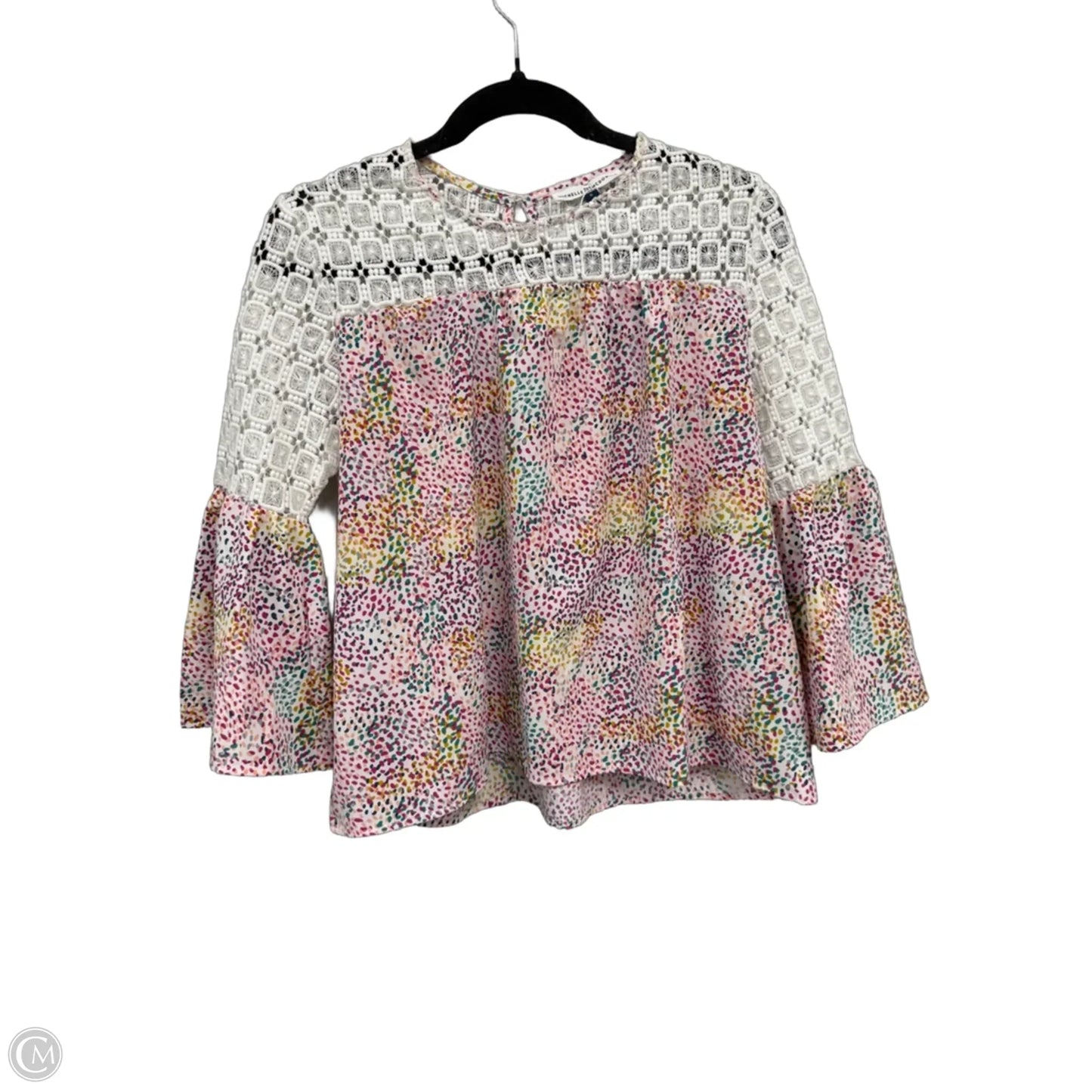 Top 3/4 Sleeve By Michelle Mcdowell In Pink & White, Size: S