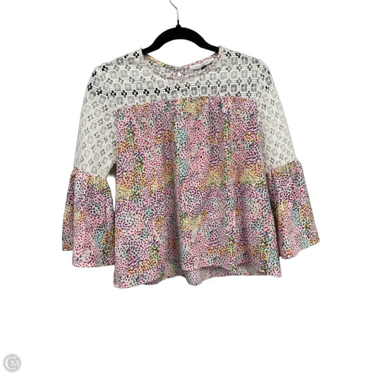 Top 3/4 Sleeve By Michelle Mcdowell In Pink & White, Size: S