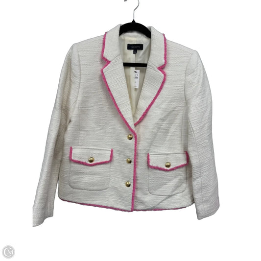 Blazer By Talbots In Cream & Pink, Size: 12