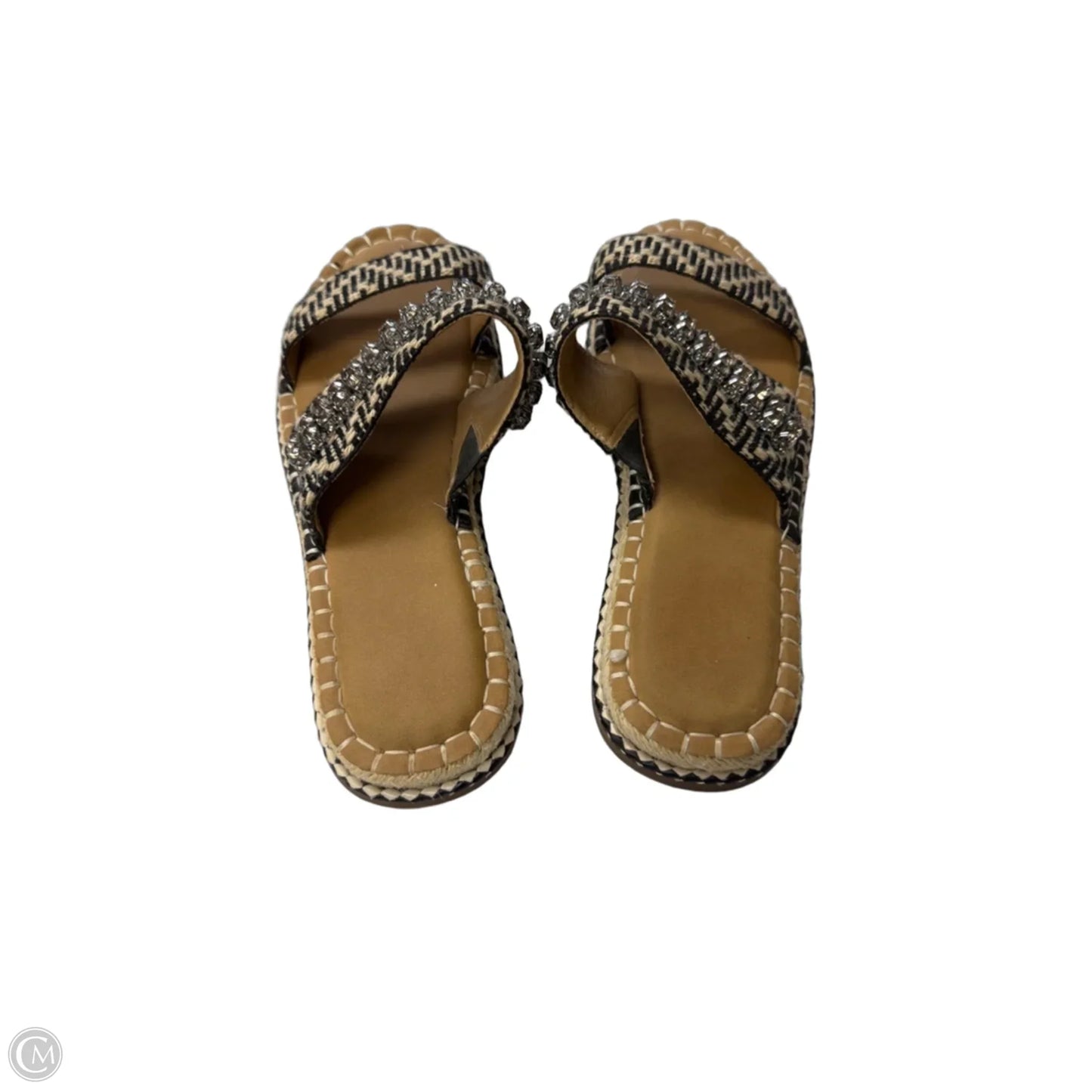 Sandals Flats By Crown Vintage In Black & Tan, Size: 8